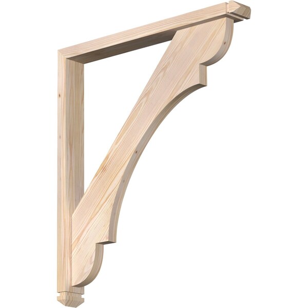 Ekena Millwork Olympic Arts and Crafts Smooth Bracket w/ Offset Brace, Douglas Fir, 3 1/2"W x 30"D x 34"H BKT0402X30X34OLY03SDF - main